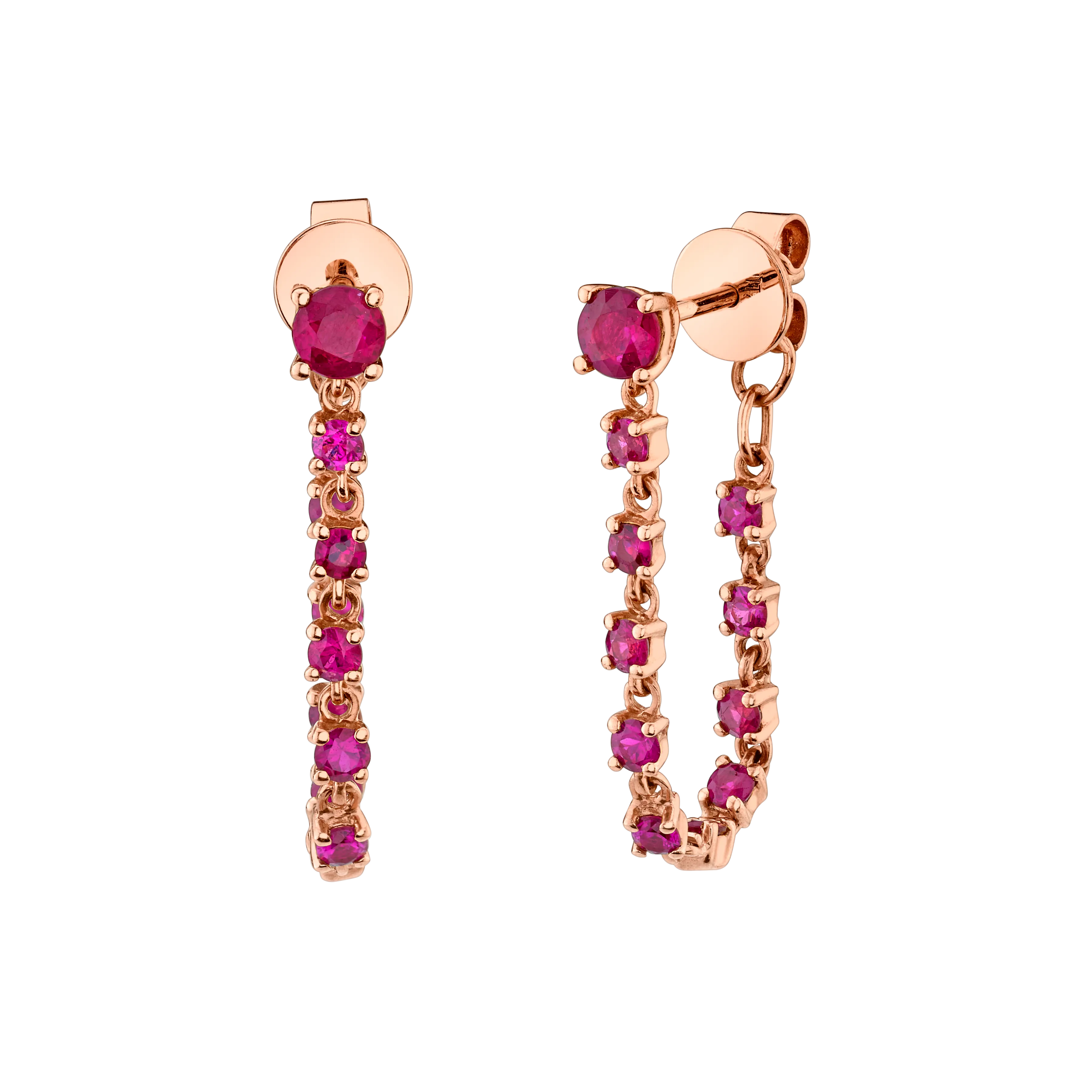 RUBY LONG LOOP EARRINGS Anita Ko