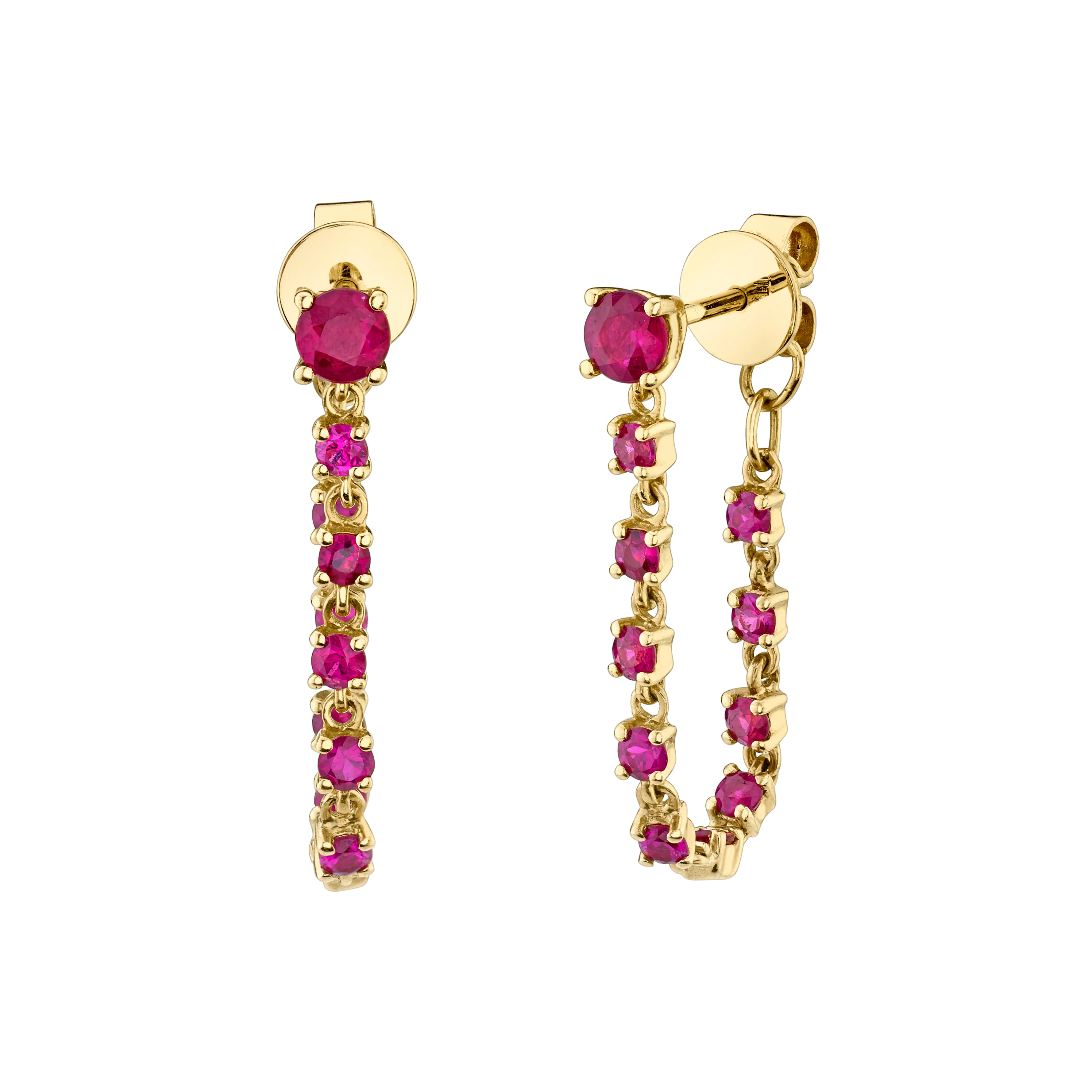 RUBY LONG LOOP EARRINGS Anita Ko