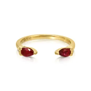 RUBY PEAR ORBIT RING Anita Ko