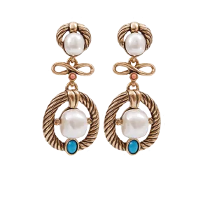 Russian Gold Pearl Earrings