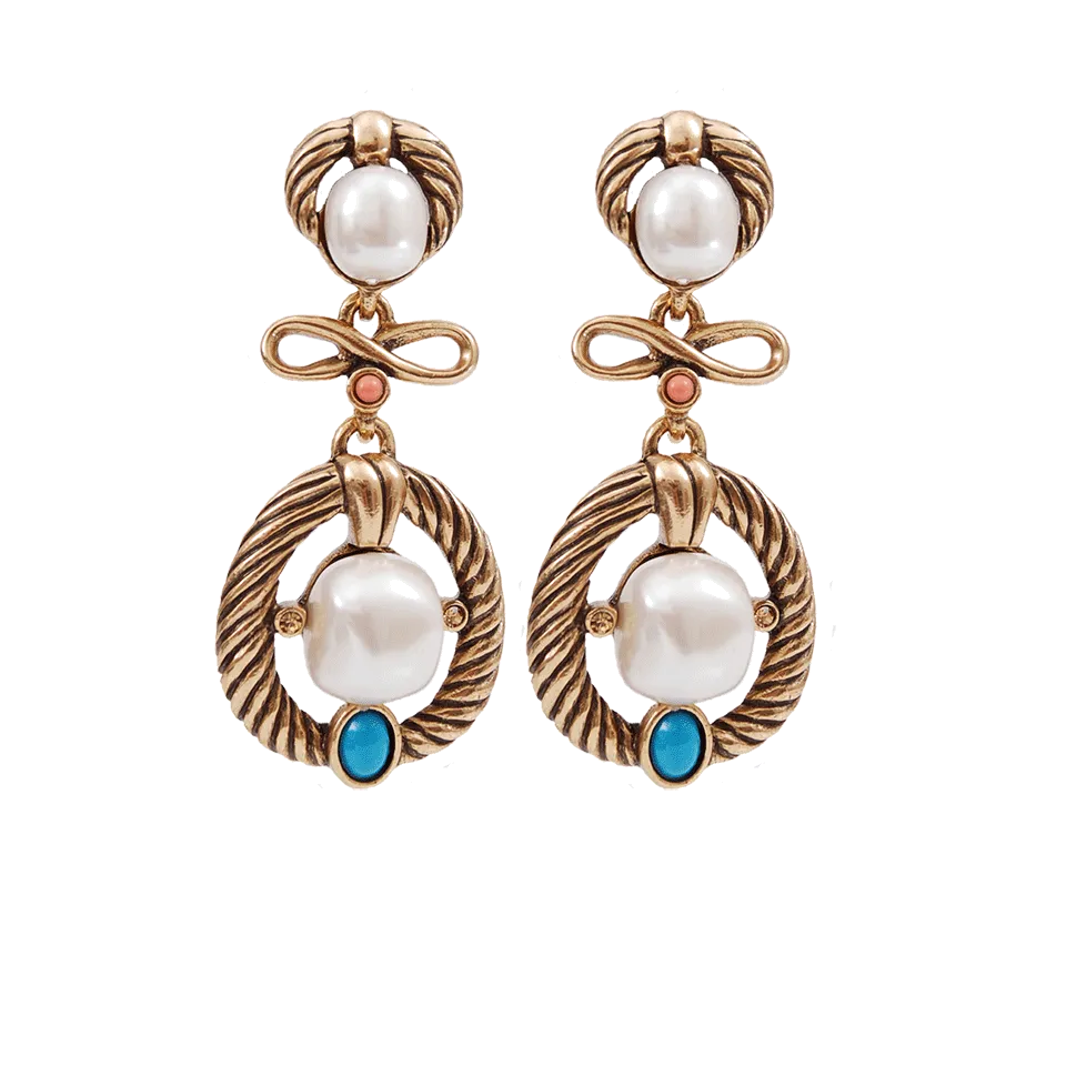 Russian Gold Pearl Earrings