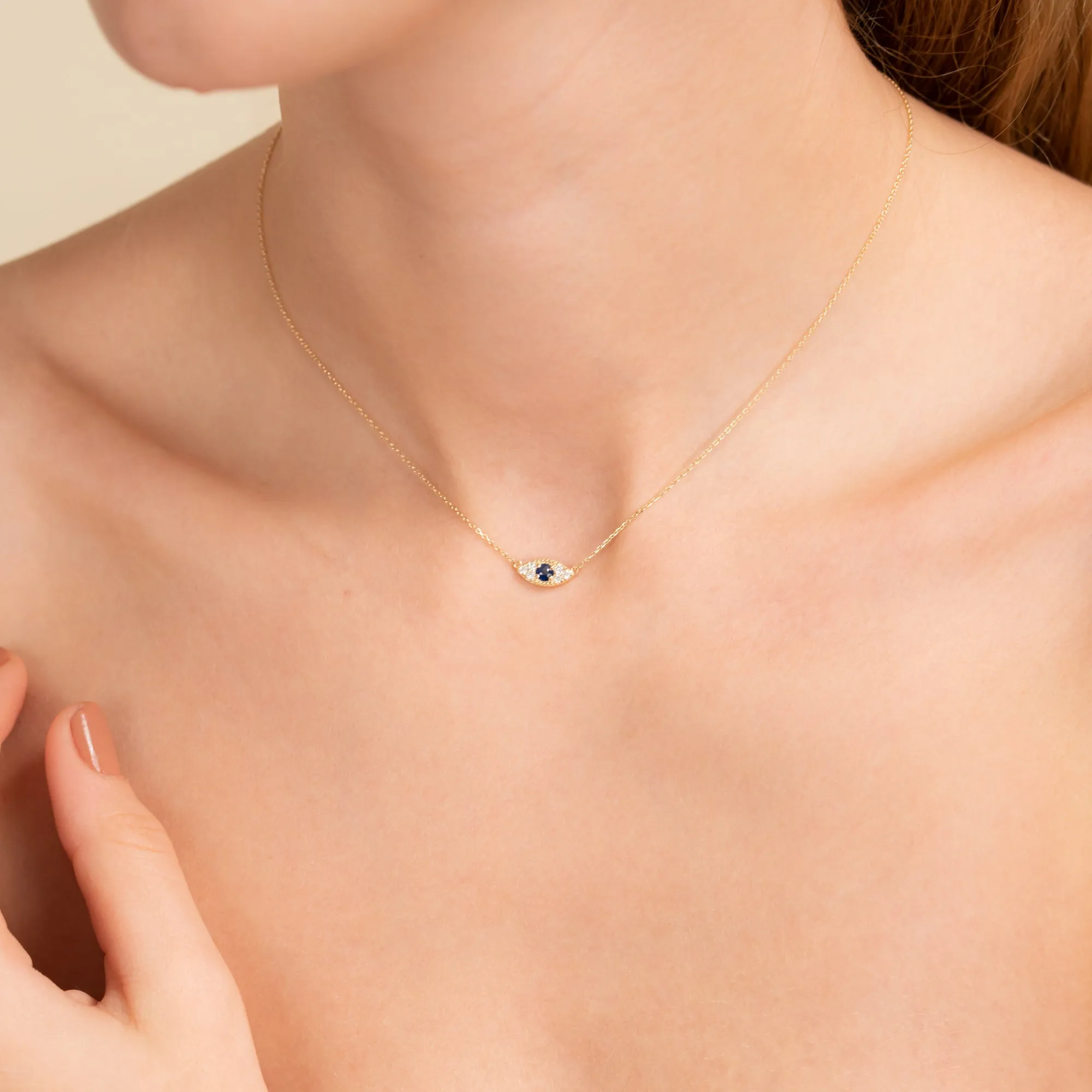 Sapphire & Diamonds Eye Necklace, Margaret SARAHELISE