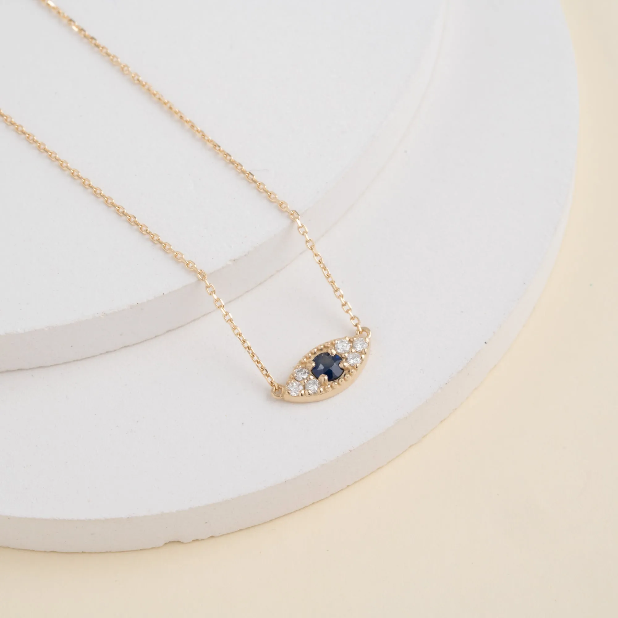 Sapphire & Diamonds Eye Necklace, Margaret SARAHELISE