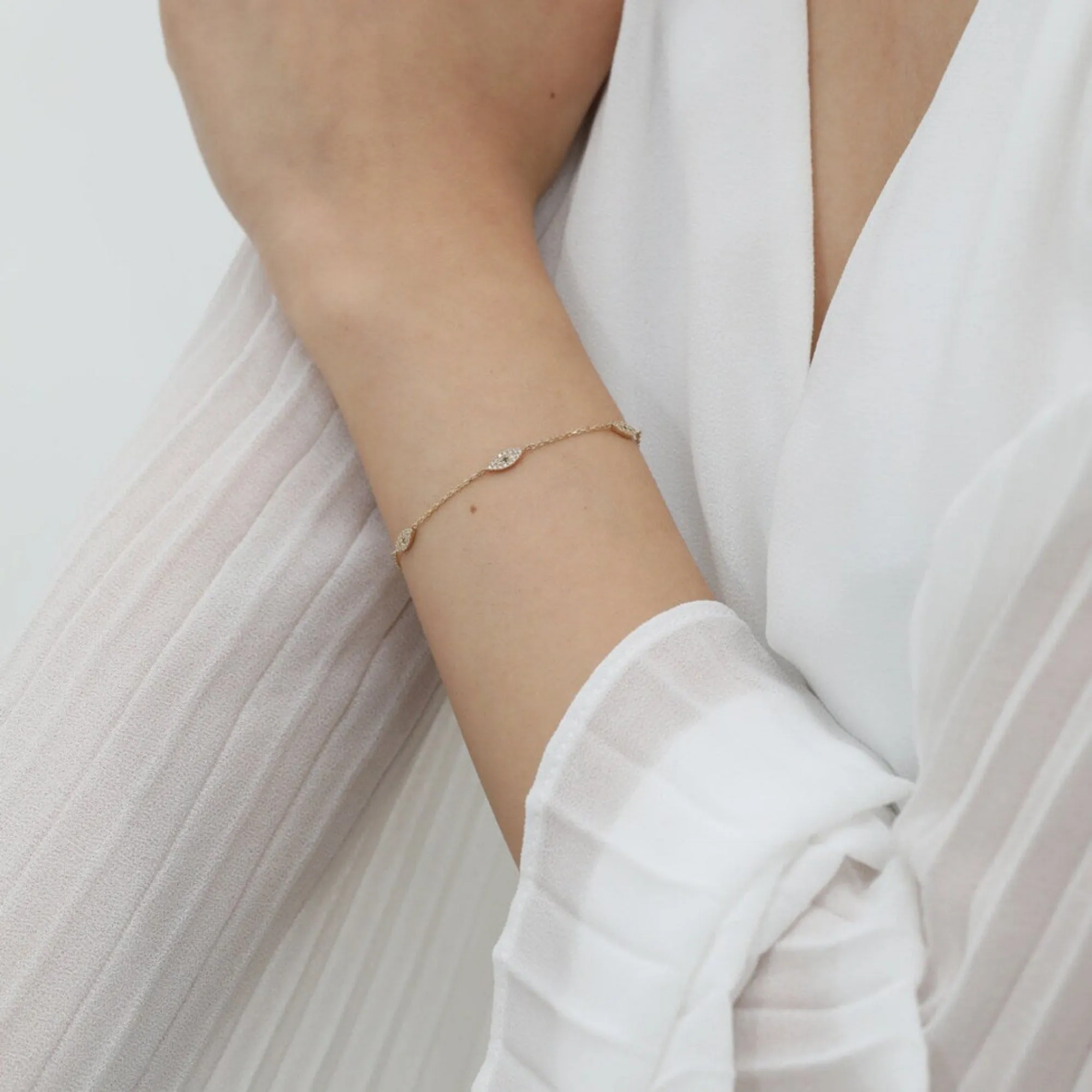 Sapphire Diamond Eye Station Bracelet, Missandei SARAHELISE