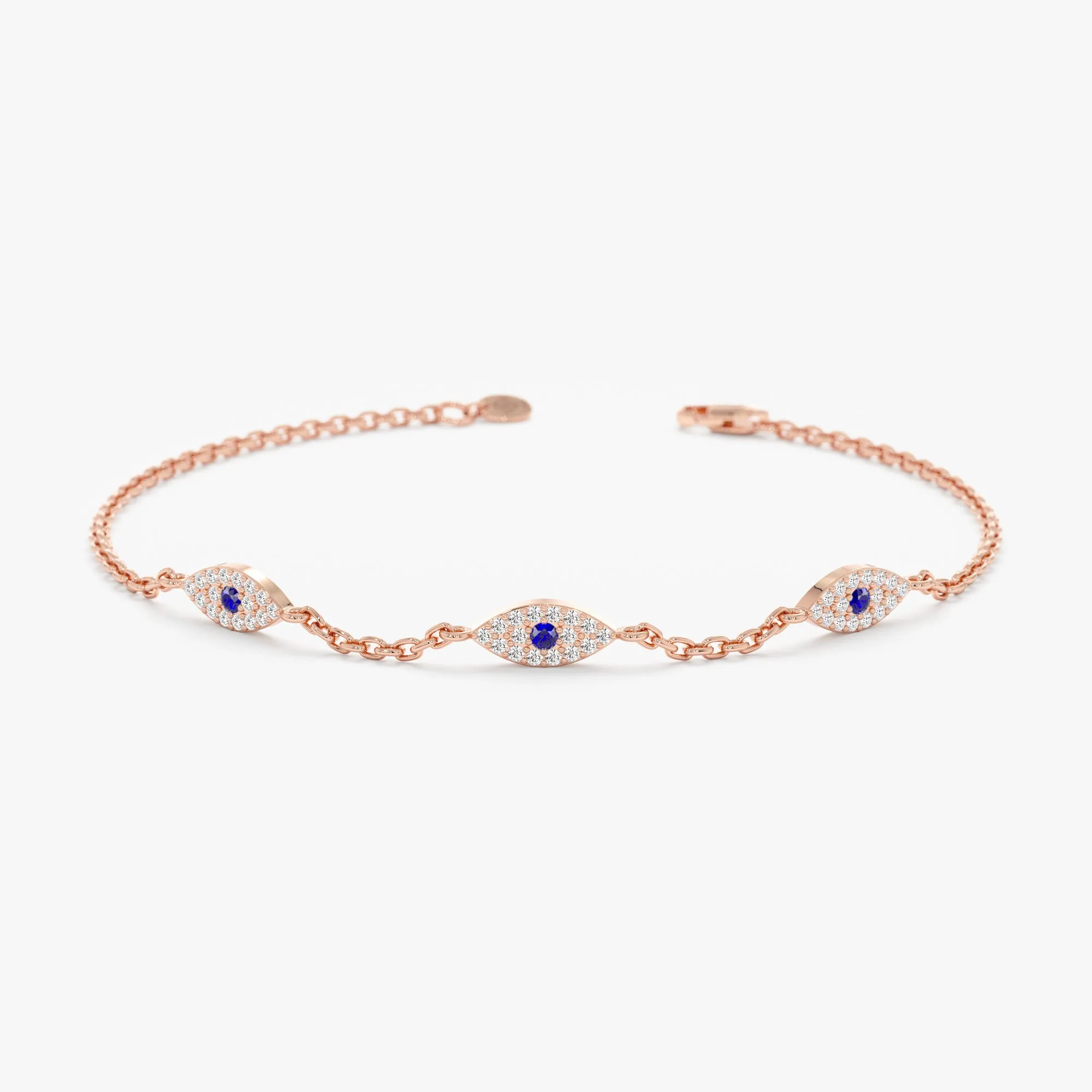 Sapphire Diamond Eye Station Bracelet, Missandei SARAHELISE