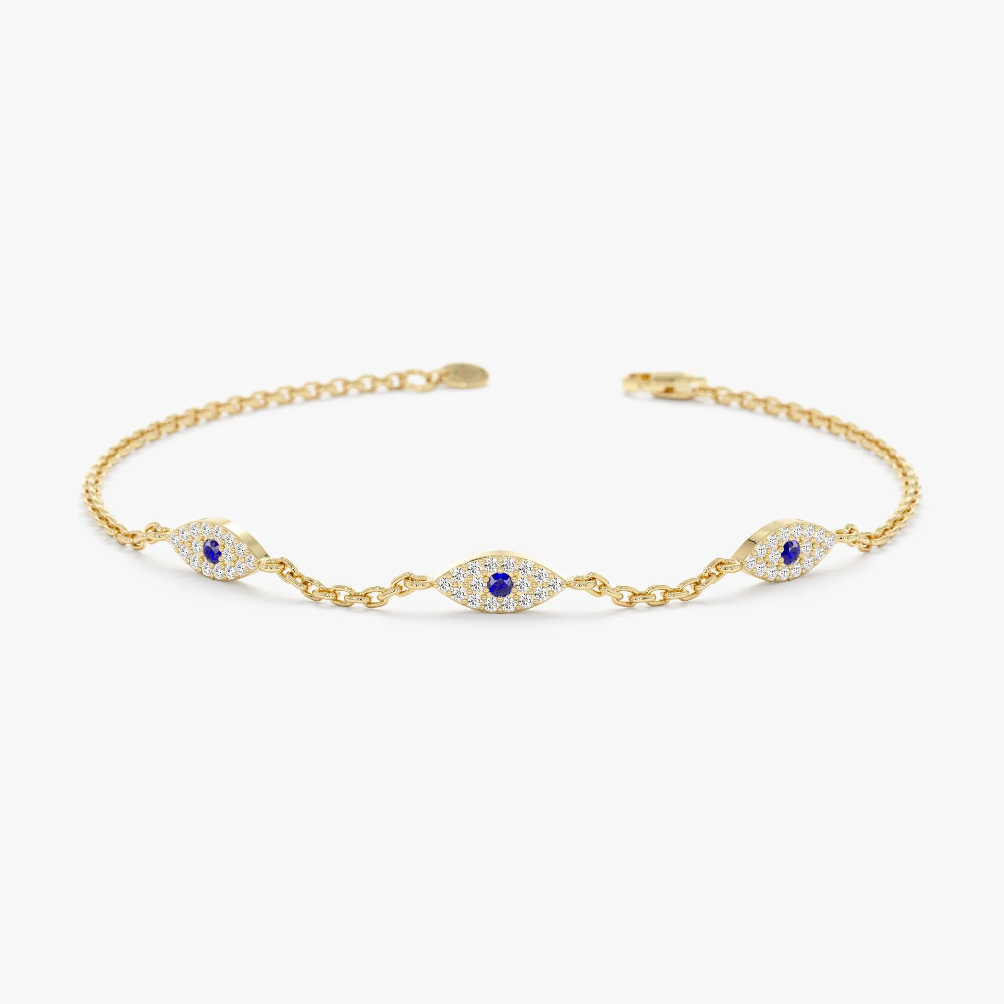 Sapphire Diamond Eye Station Bracelet, Missandei SARAHELISE
