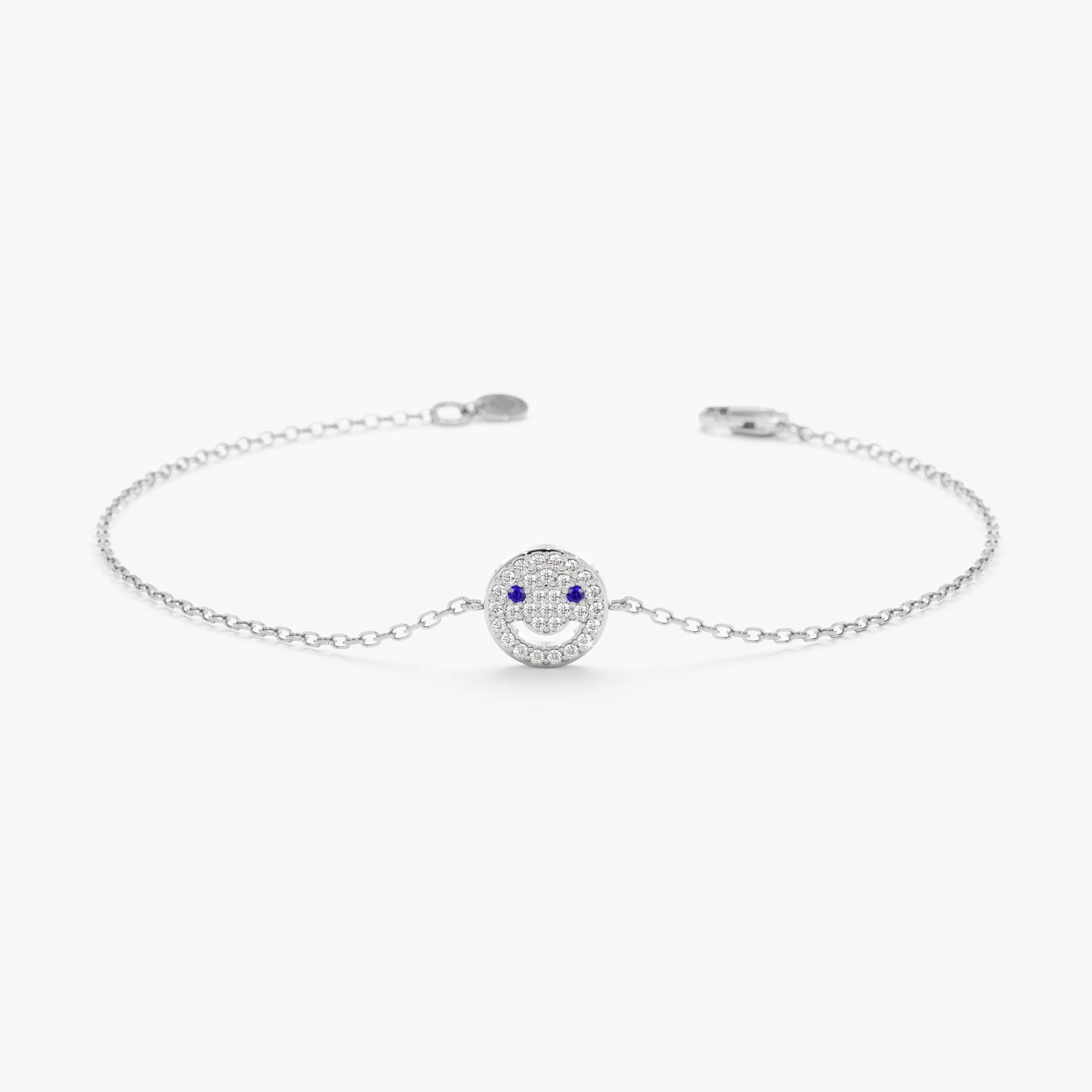 Sapphire Diamond Happy Face Bracelet, Joy SARAHELISE