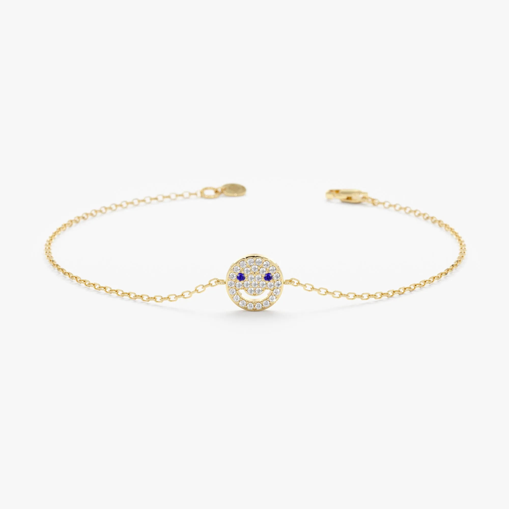 Sapphire Diamond Happy Face Bracelet, Joy SARAHELISE