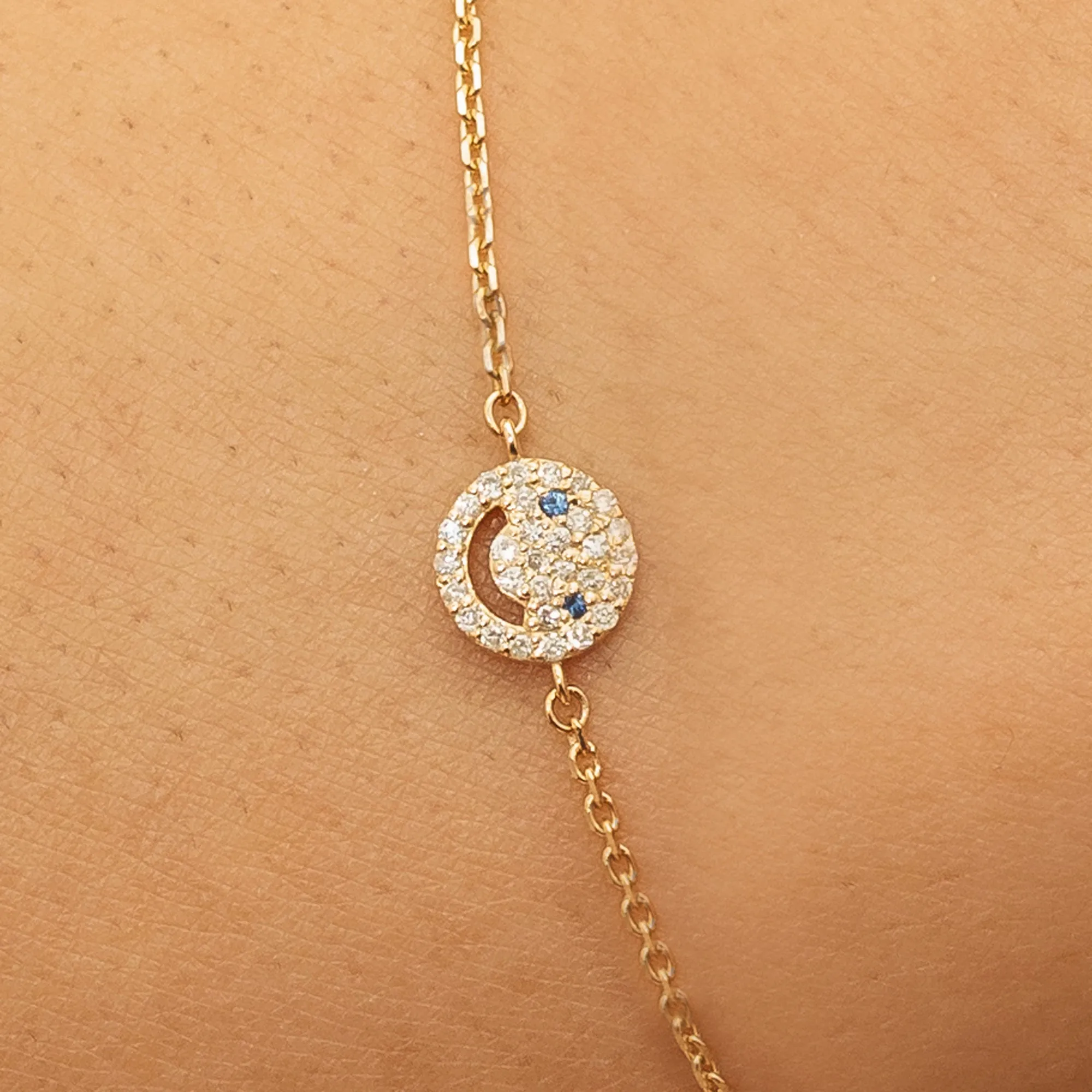Sapphire Diamond Happy Face Bracelet, Joy SARAHELISE