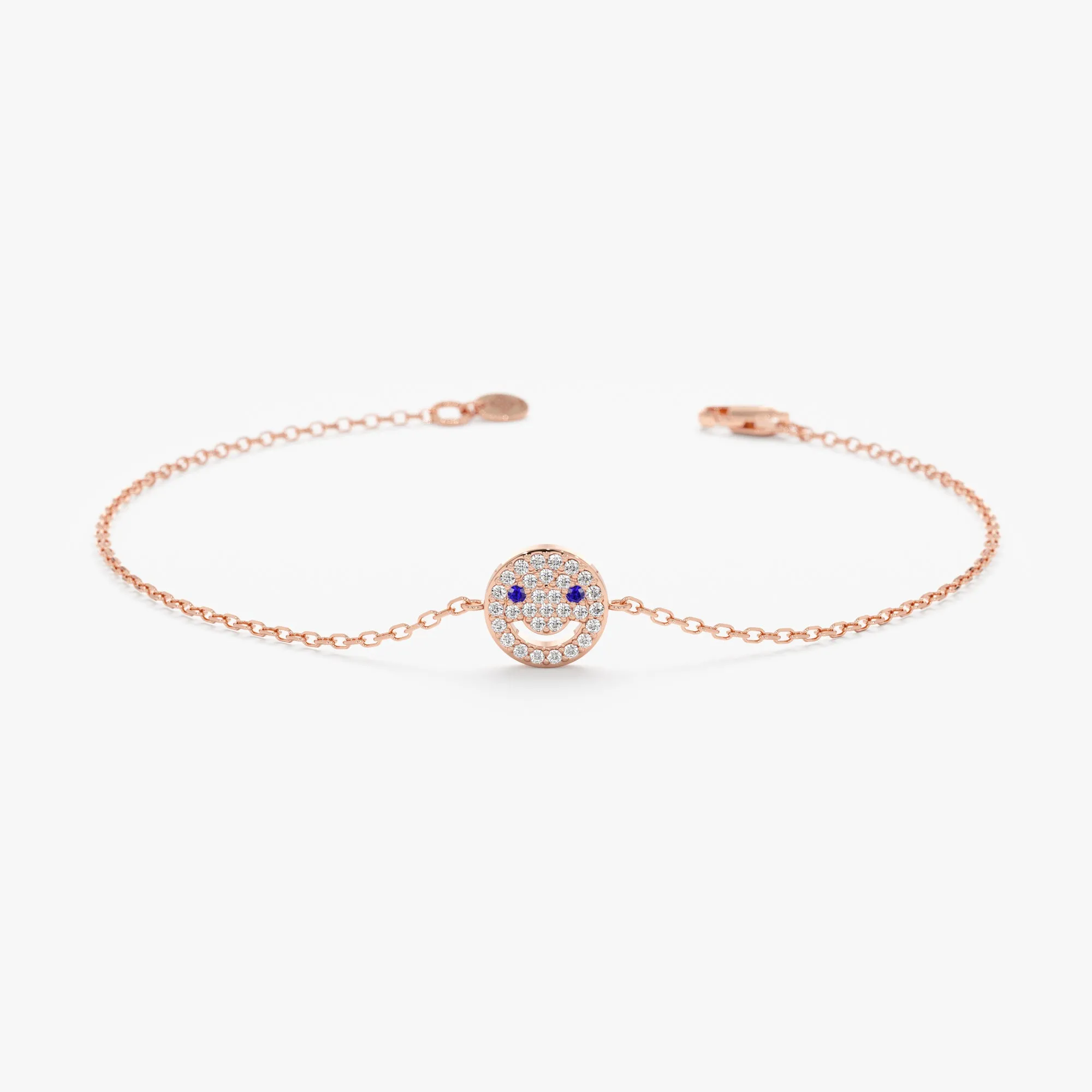 Sapphire Diamond Happy Face Bracelet, Joy SARAHELISE