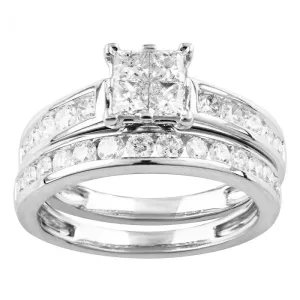 SEAMLESS LOVE  9ct White Gold Bridal Set Ring with 1.20 Carat of Diamonds Shiels