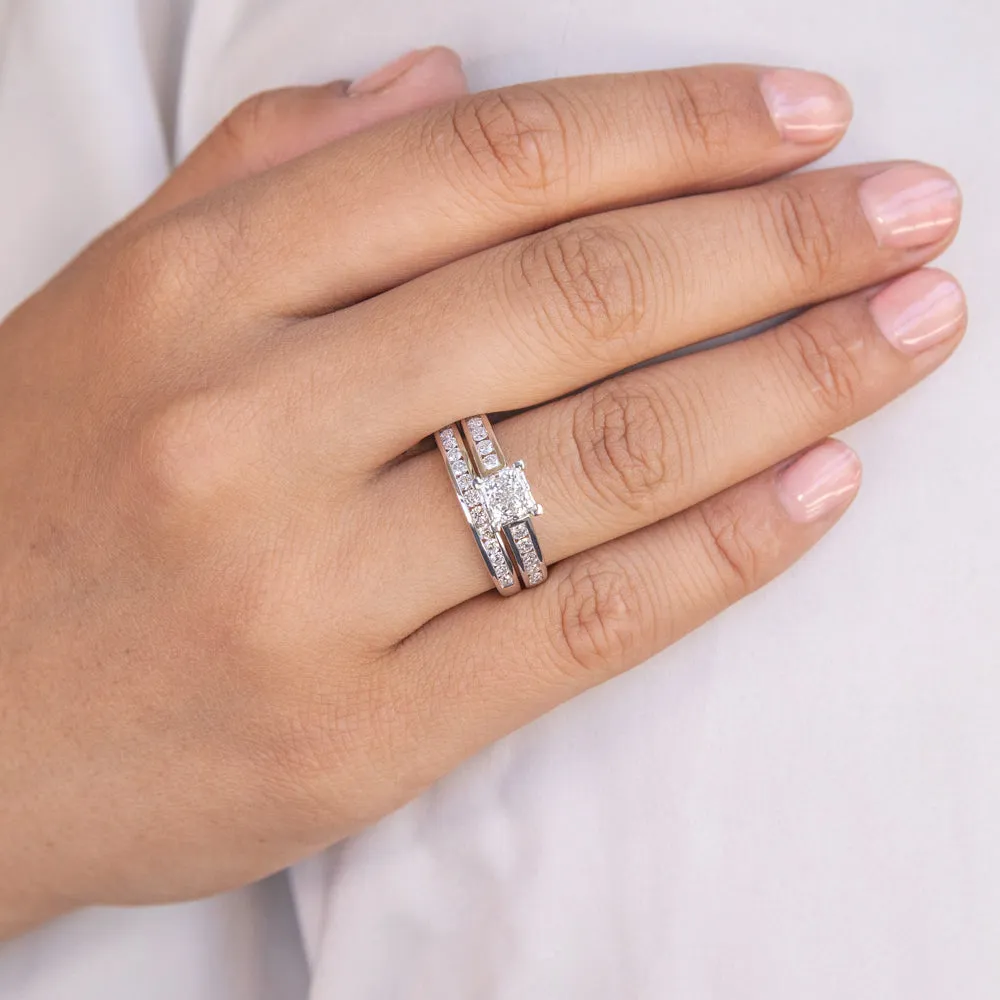 SEAMLESS LOVE  9ct White Gold Bridal Set Ring with 1.20 Carat of Diamonds Shiels