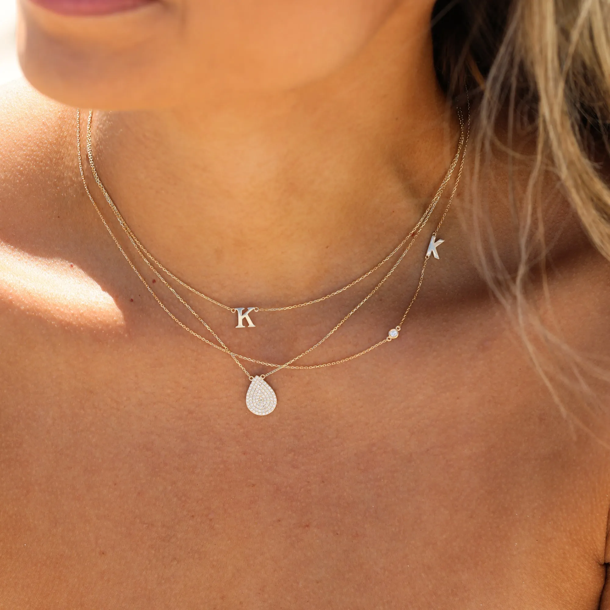 Serif Initial Necklace, Ivory SARAHELISE