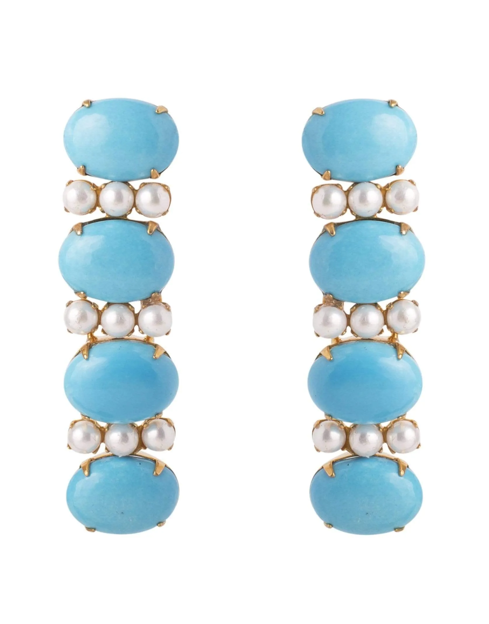 Shell Pearl & Turquoise Earrings