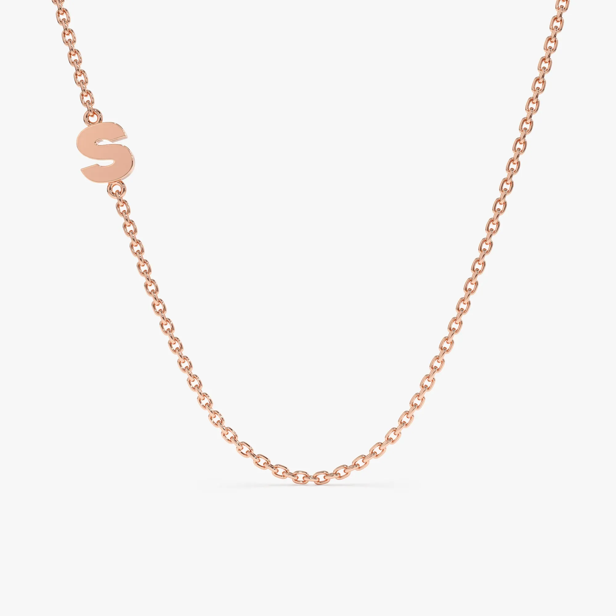 Side Initial Necklace, Celine SARAHELISE