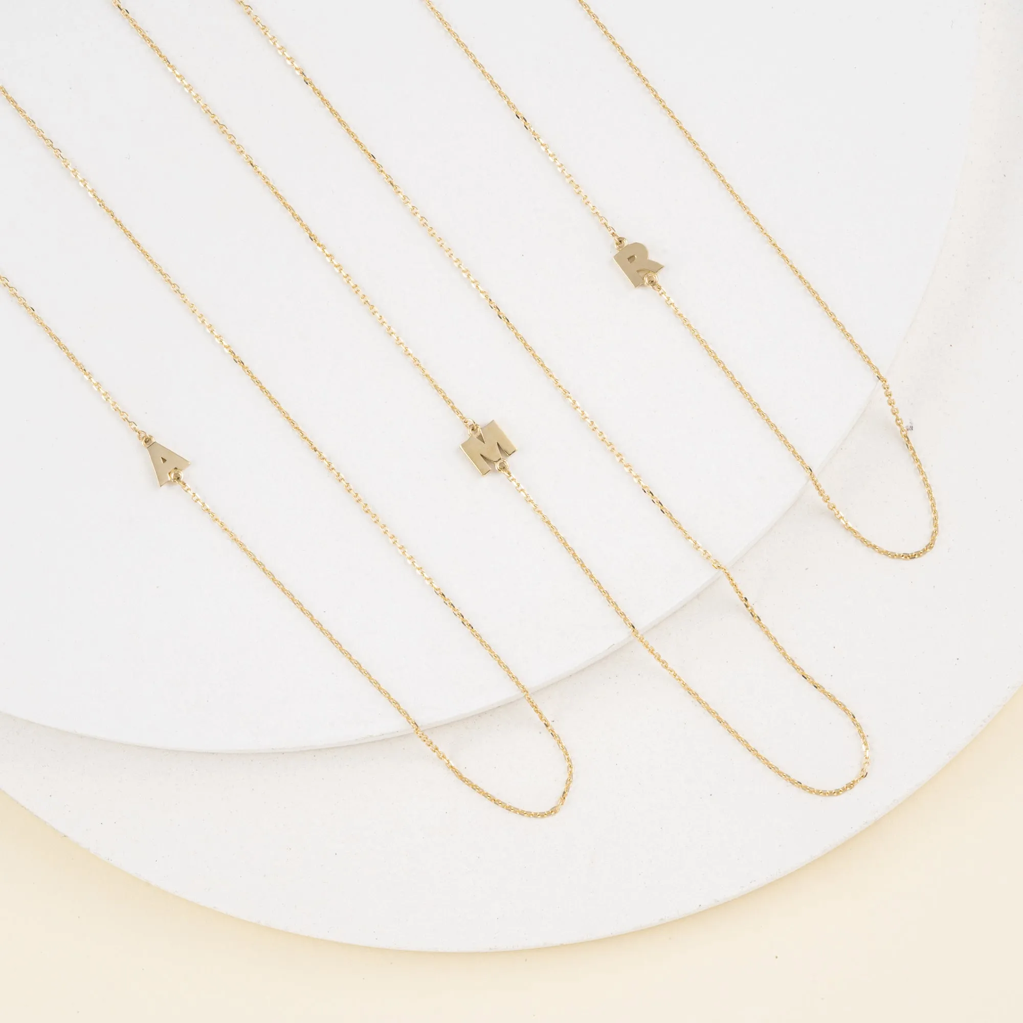 Side Initial Necklace, Celine SARAHELISE