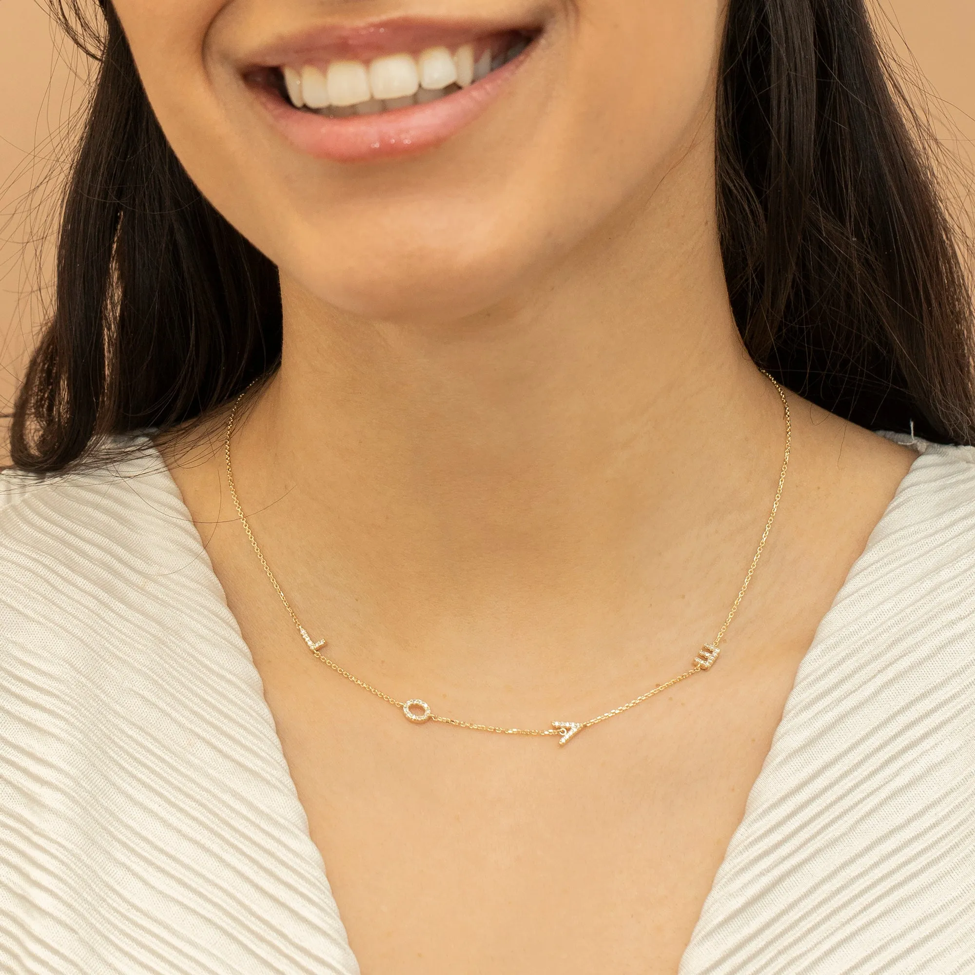 Sideways Love Diamond Necklace, Amora SARAHELISE