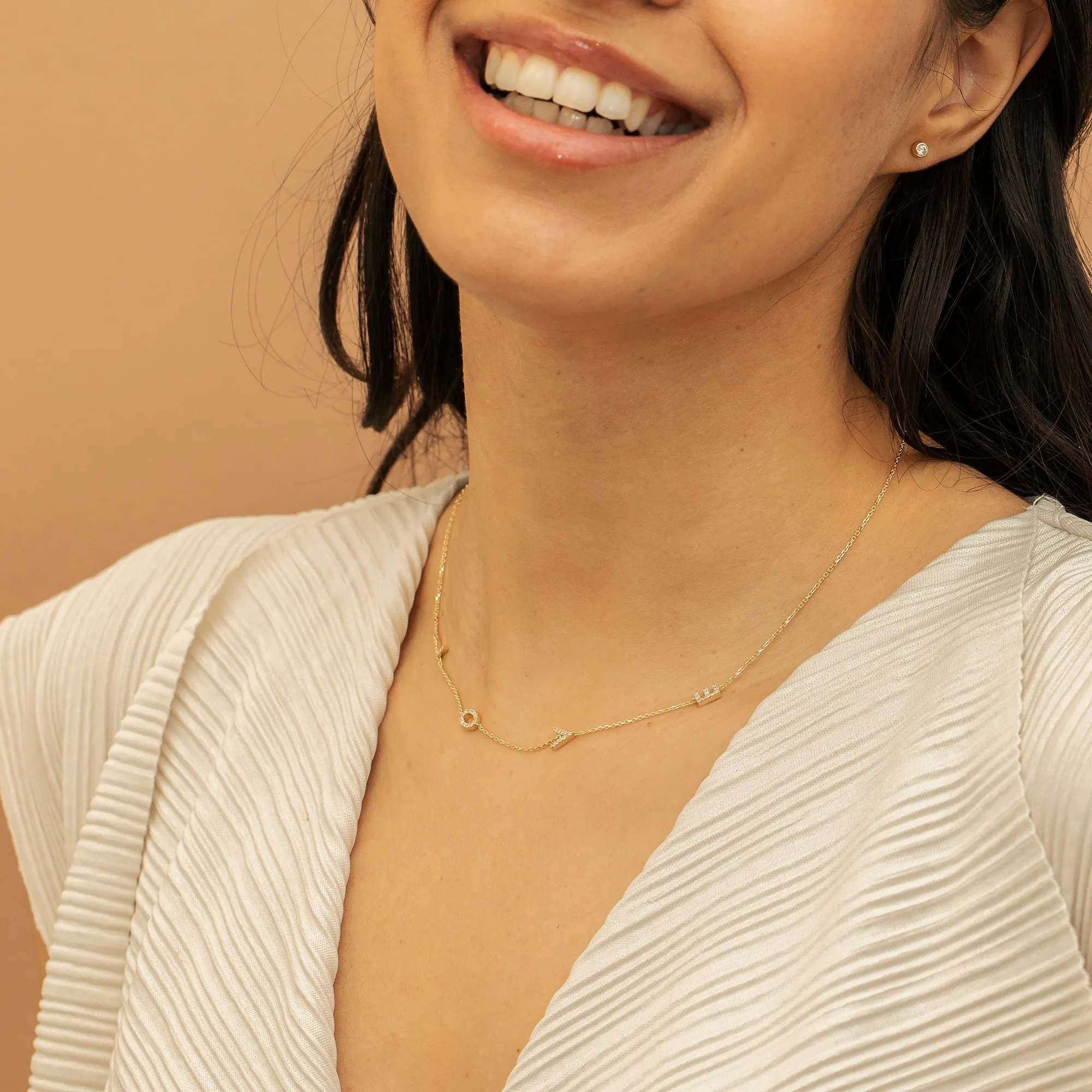 Sideways Love Diamond Necklace, Amora SARAHELISE