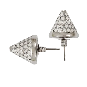 Silver Pave Cone Studs