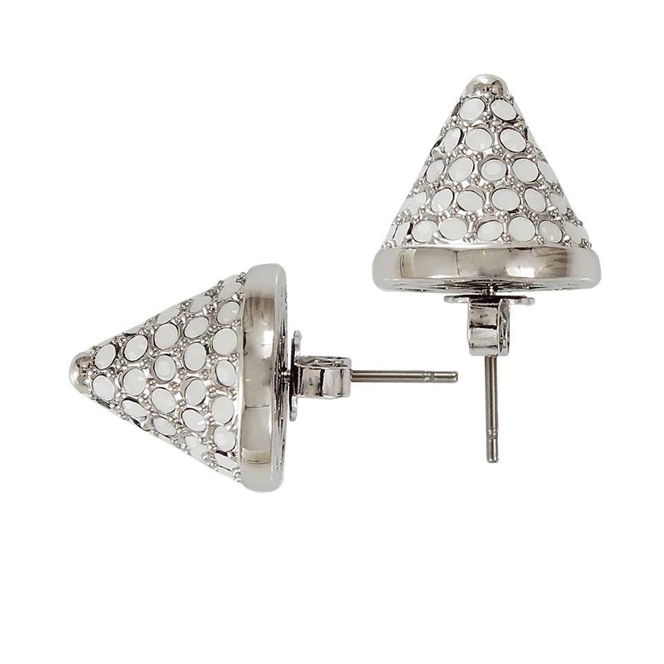 Silver Pave Cone Studs
