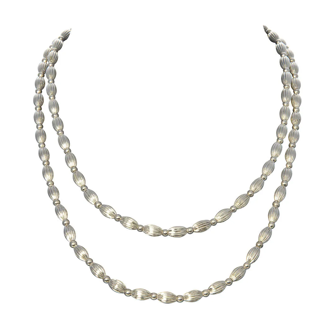 Silver Plated Charleston Rice Bead Necklace Croghans
