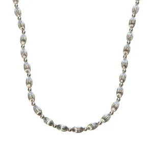 Silver Plated Charleston Rice Bead Necklace Croghans