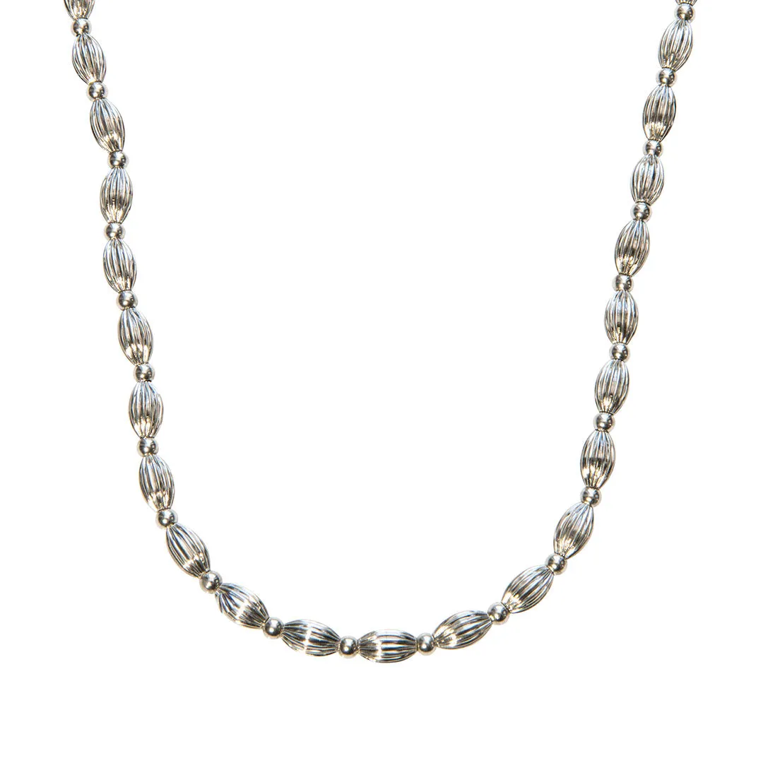 Silver Plated Charleston Rice Bead Necklace Croghans