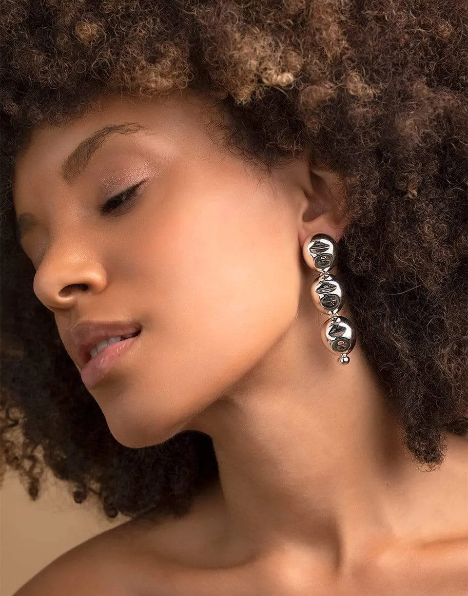 Silver Puerto Three-Drop Earrings