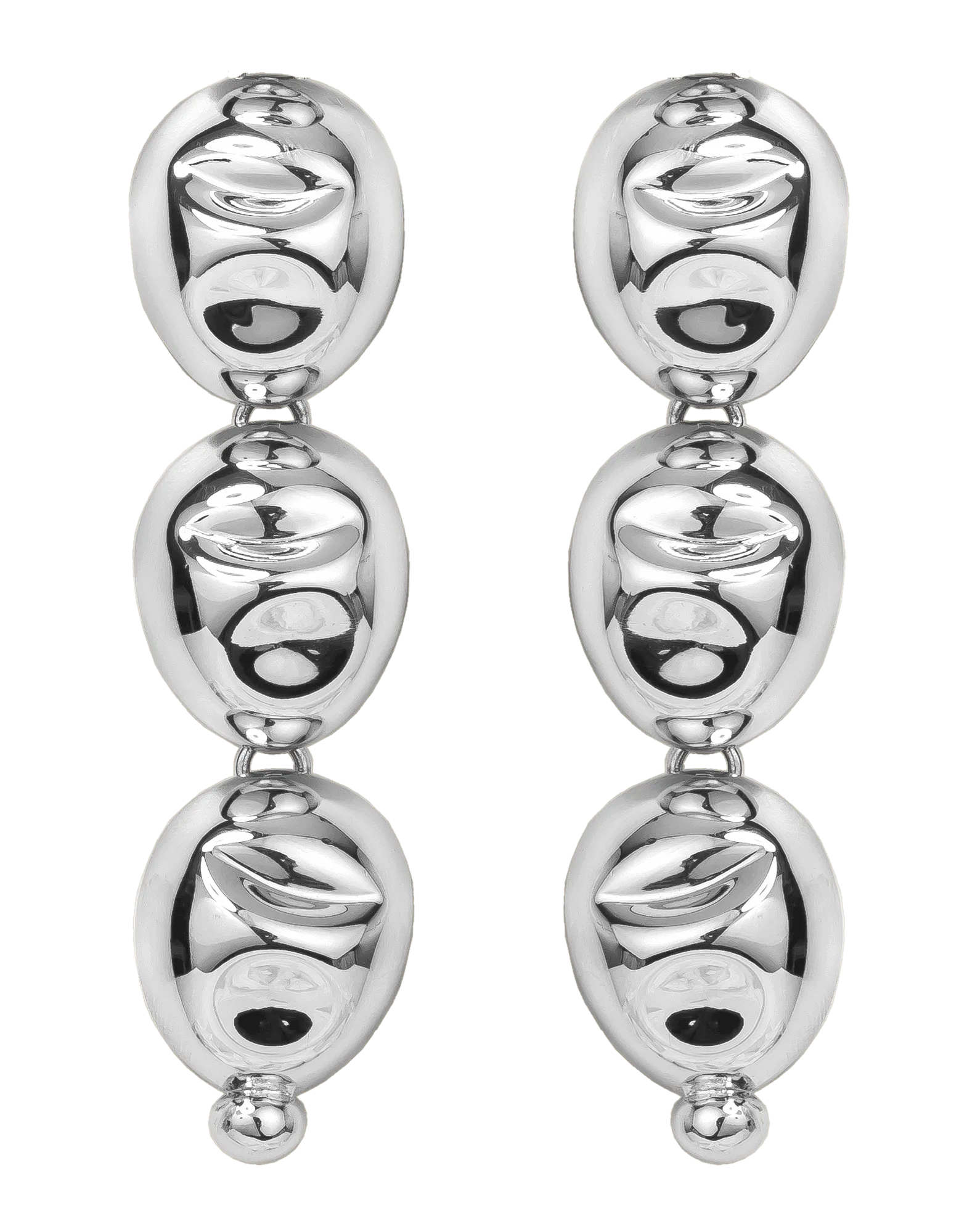 Silver Puerto Three-Drop Earrings