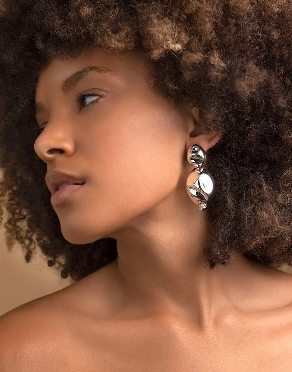 Silver Puerto Two-Drop Earrings