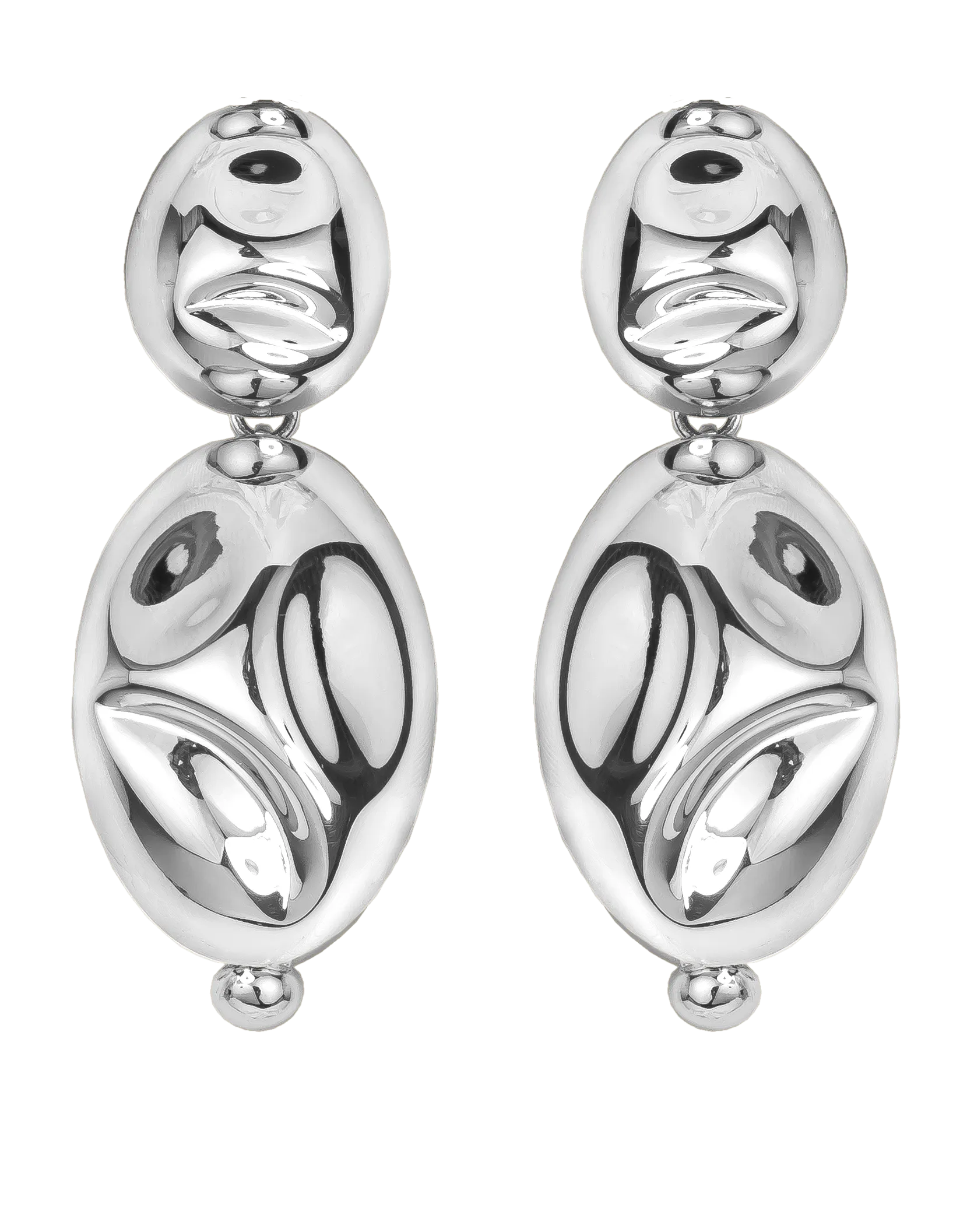 Silver Puerto Two-Drop Earrings