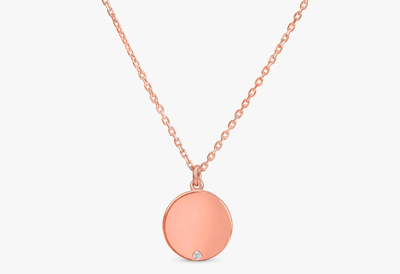Single Diamond Disc Necklace, Diane SARAHELISE