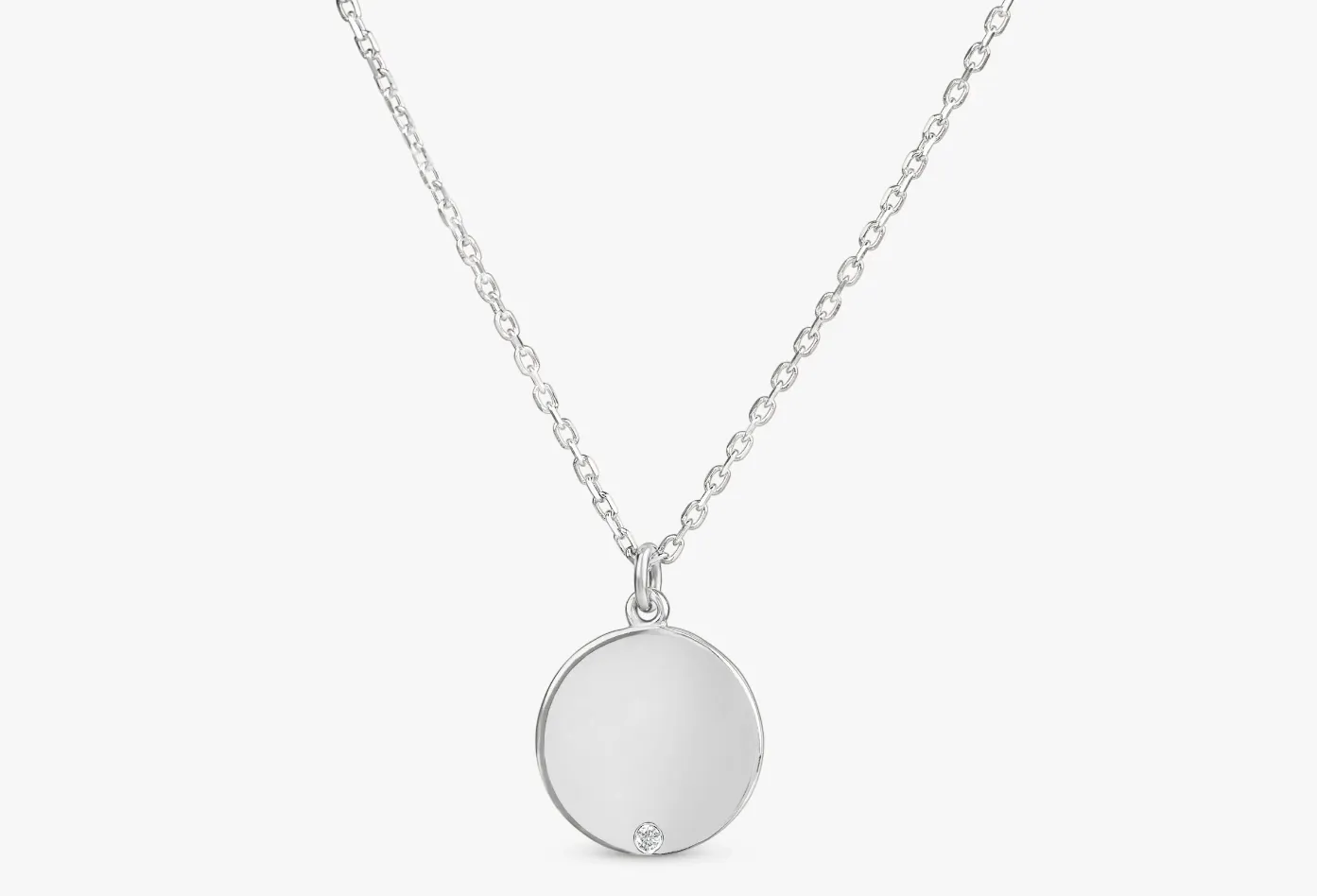 Single Diamond Disc Necklace, Diane SARAHELISE