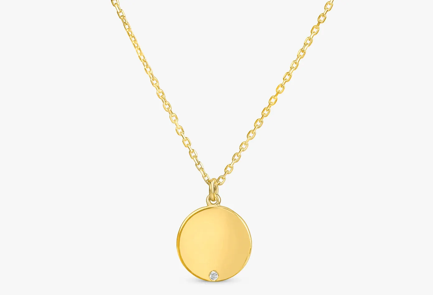 Single Diamond Disc Necklace, Diane SARAHELISE
