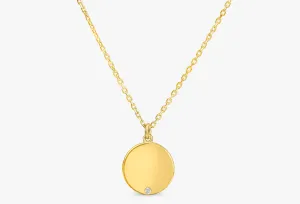 Single Diamond Disc Necklace, Diane SARAHELISE