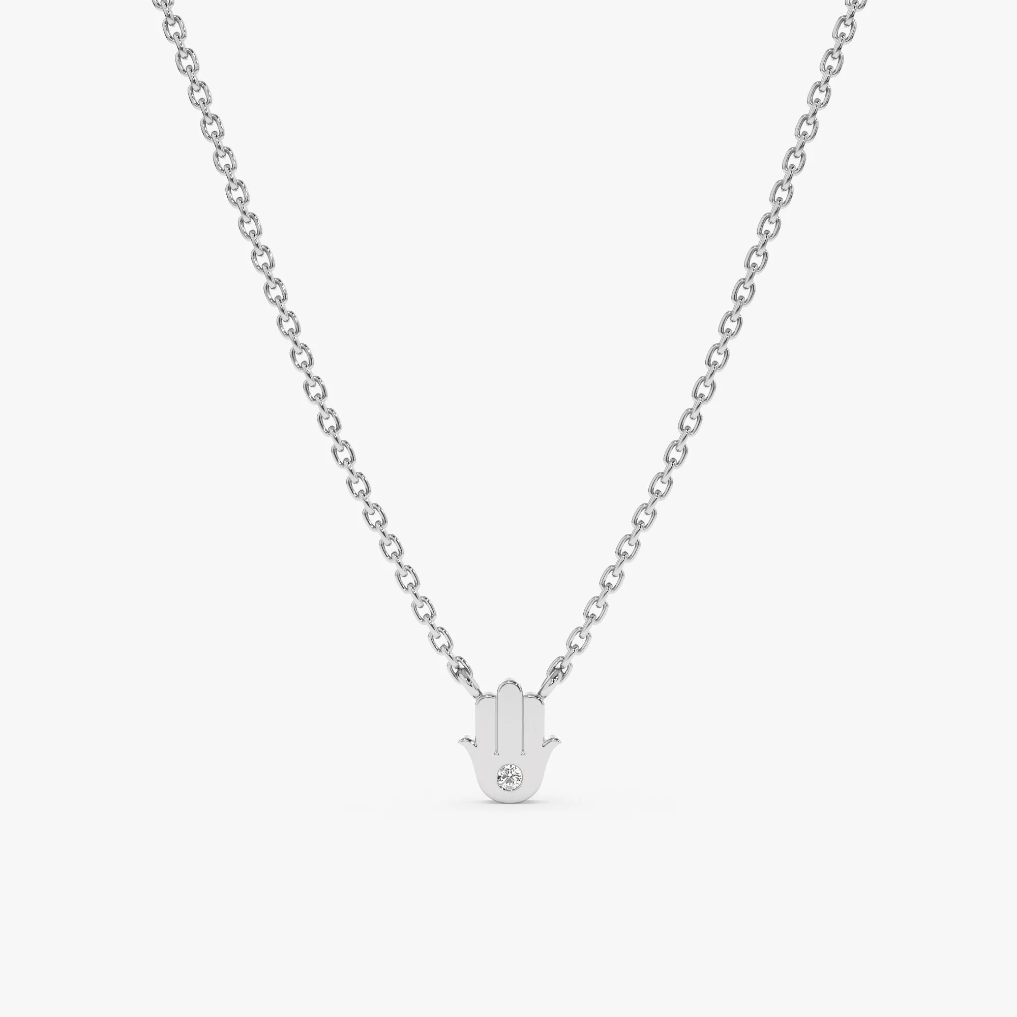 Single Diamond Hamsa Necklace, Hannah SARAHELISE