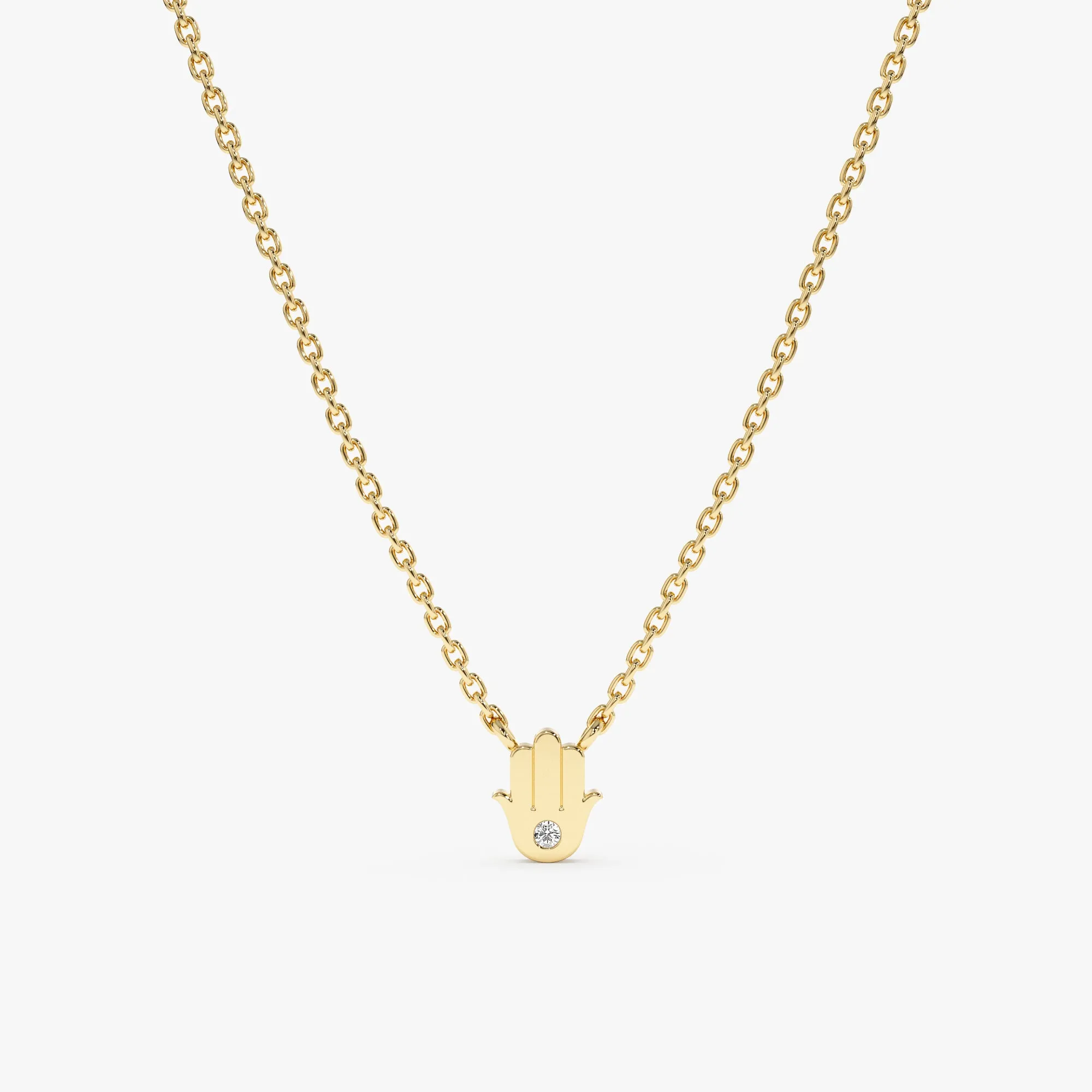Single Diamond Hamsa Necklace, Hannah SARAHELISE