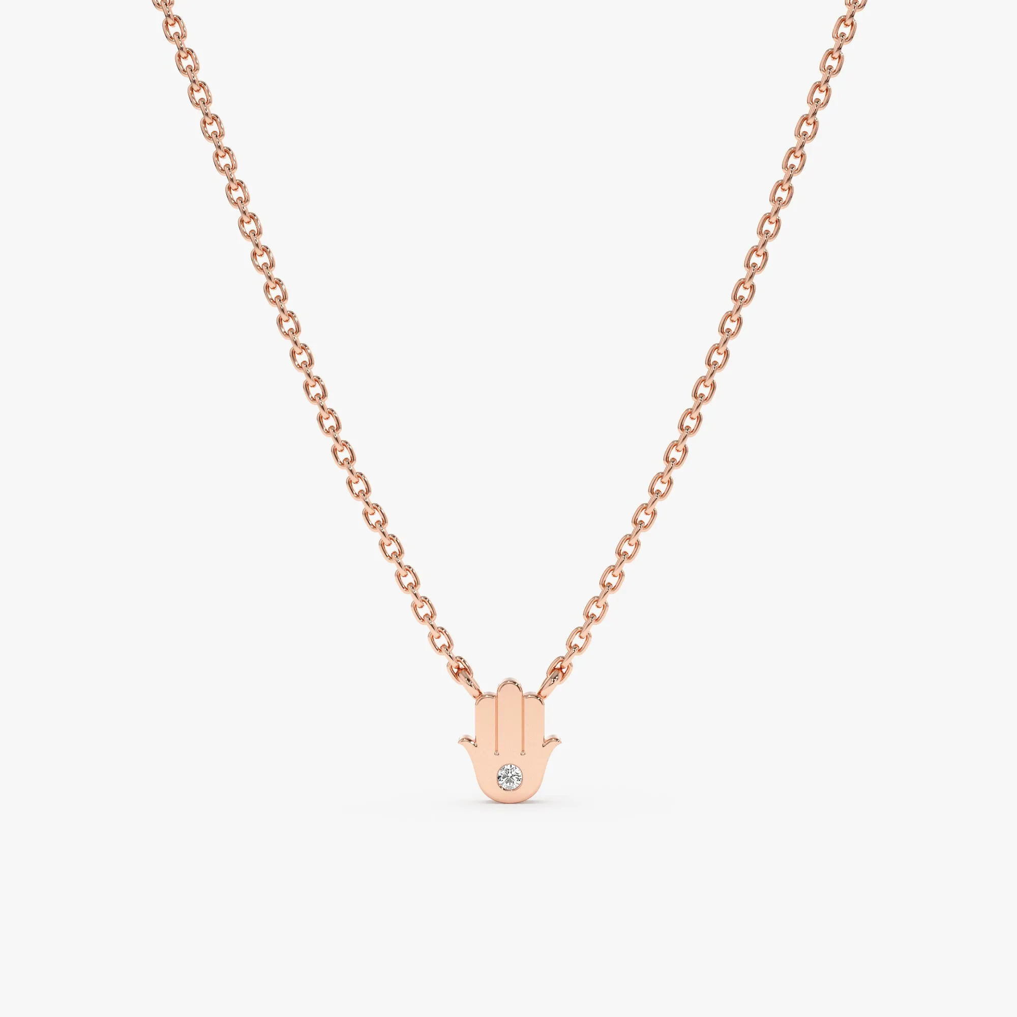 Single Diamond Hamsa Necklace, Hannah SARAHELISE