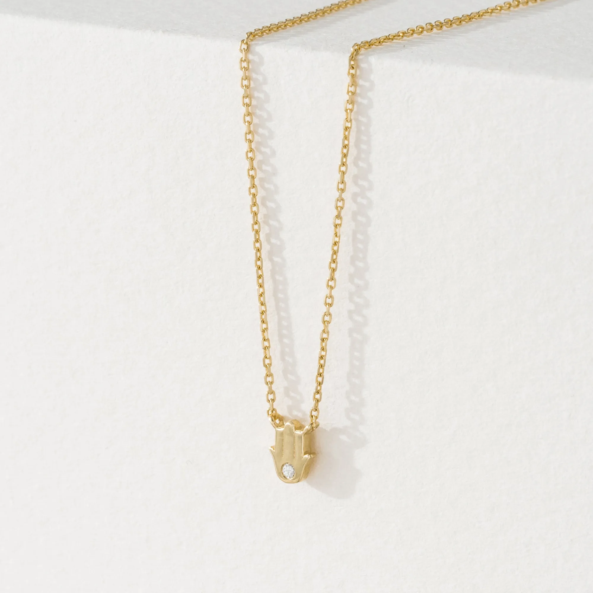 Single Diamond Hamsa Necklace, Hannah SARAHELISE