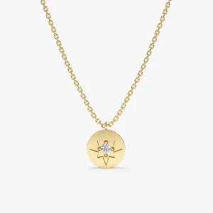 Single Diamond Starburst Necklace, Estelle SARAHELISE