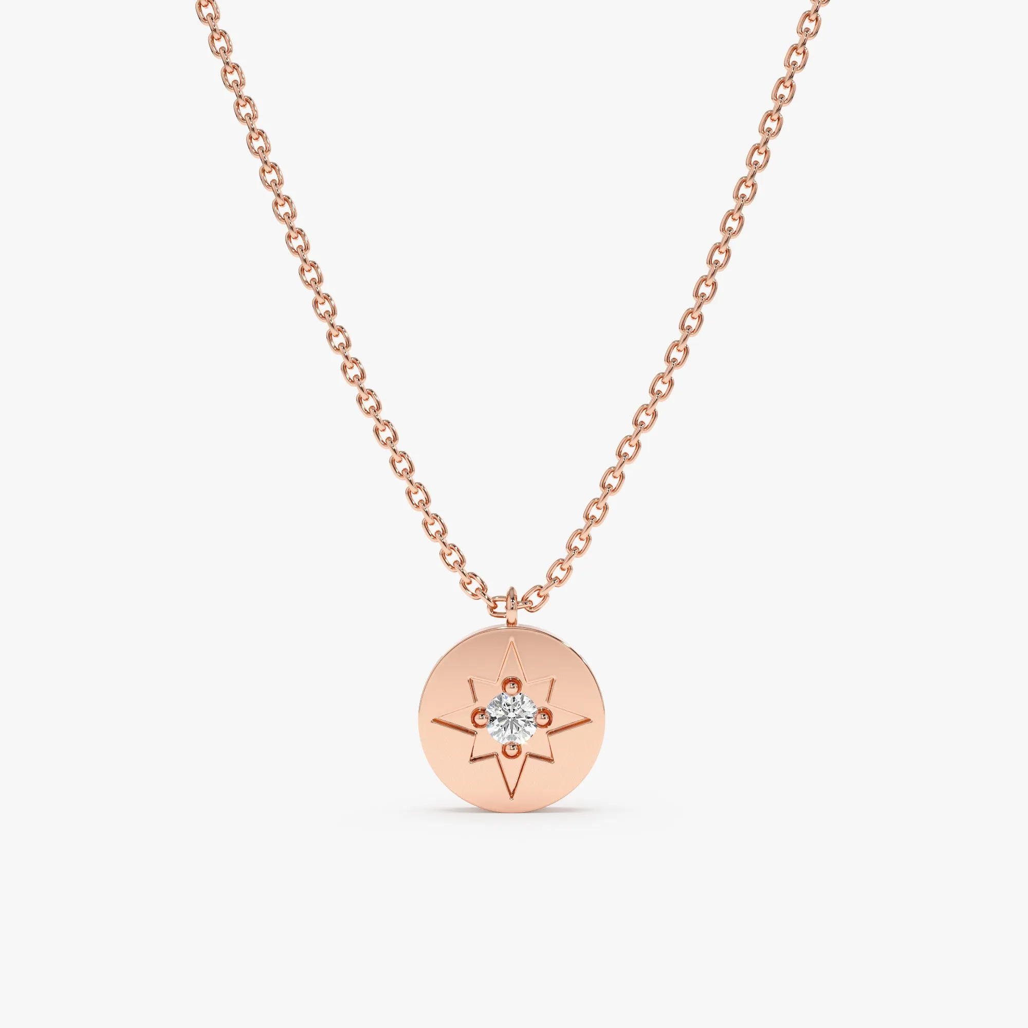 Single Diamond Starburst Necklace, Estelle SARAHELISE