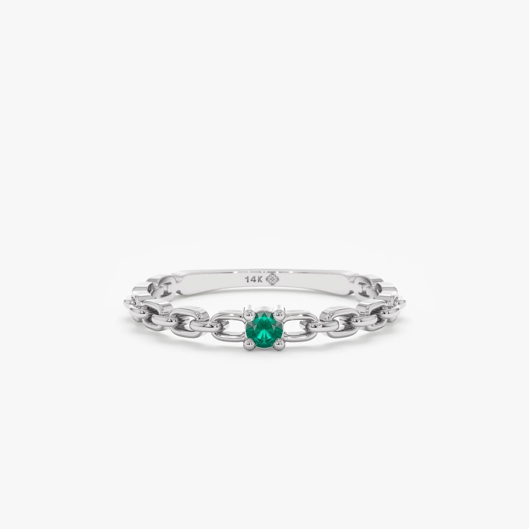 Single Emerald Chain Ring, Brynn SARAHELISE