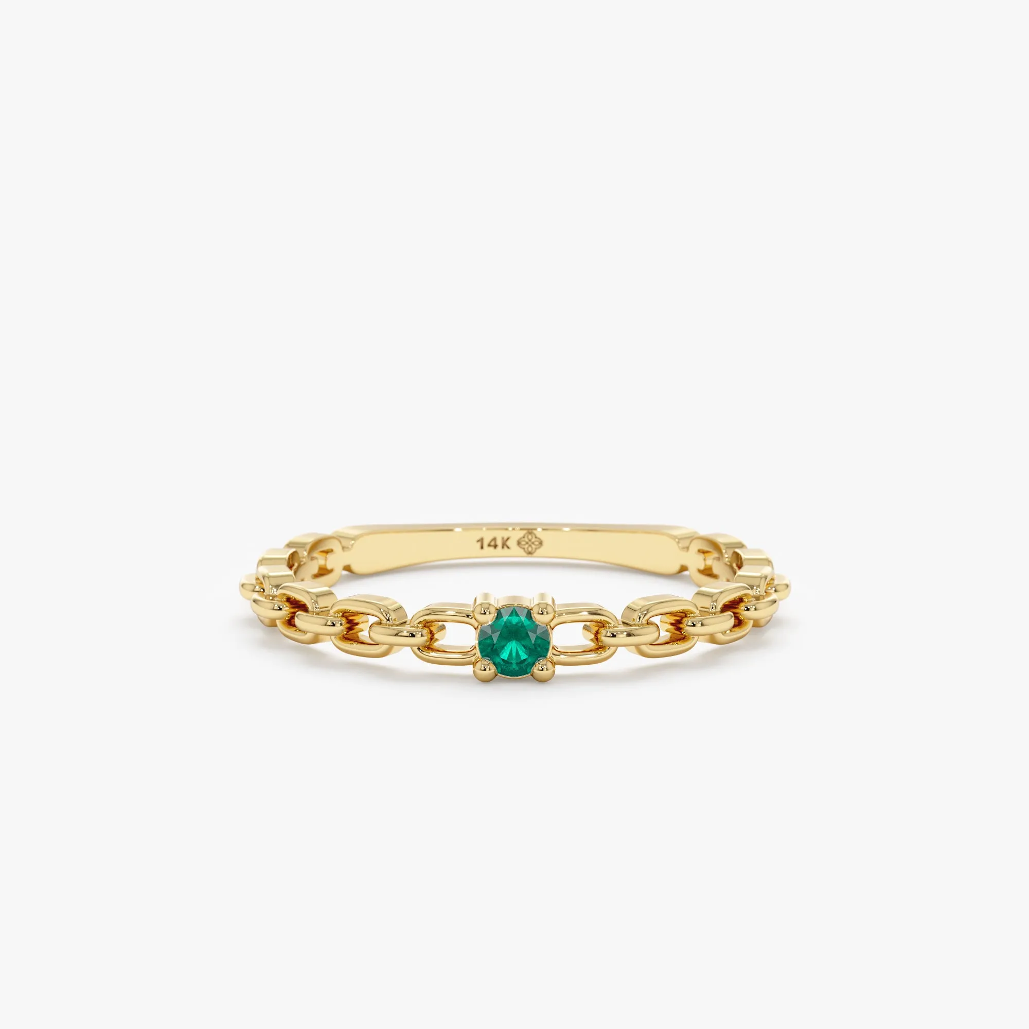 Single Emerald Chain Ring, Brynn SARAHELISE