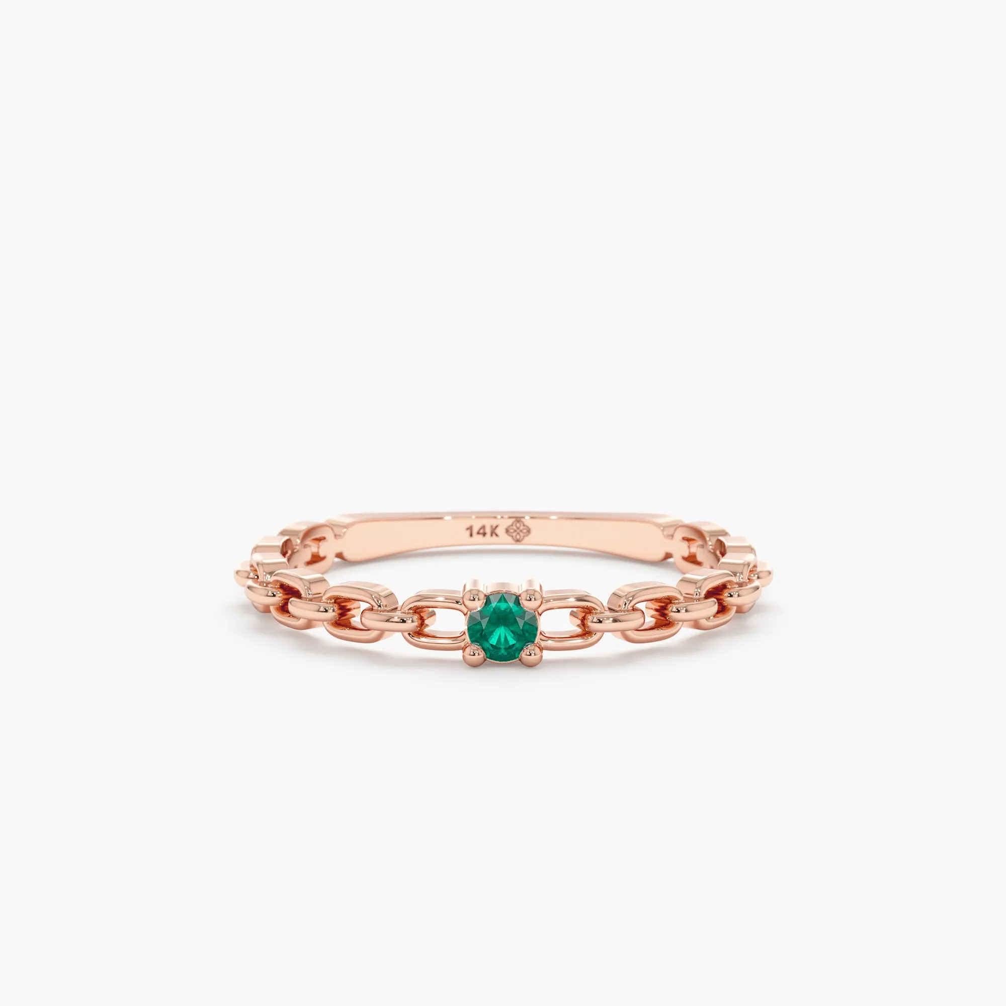 Single Emerald Chain Ring, Brynn SARAHELISE