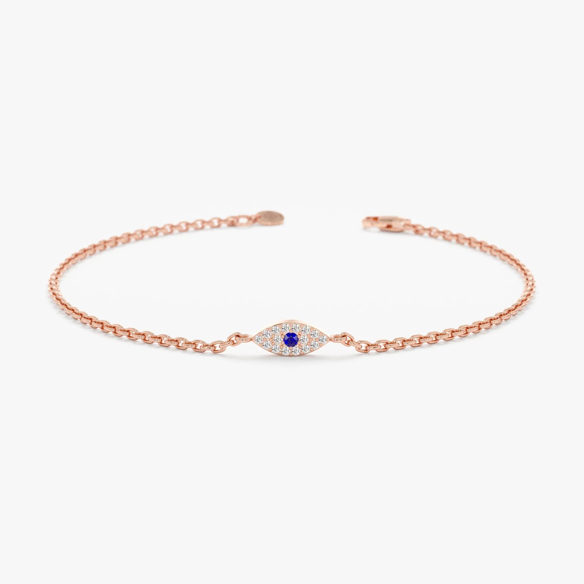 Single Sapphire Diamond Eye Bracelet, Missandei SARAHELISE