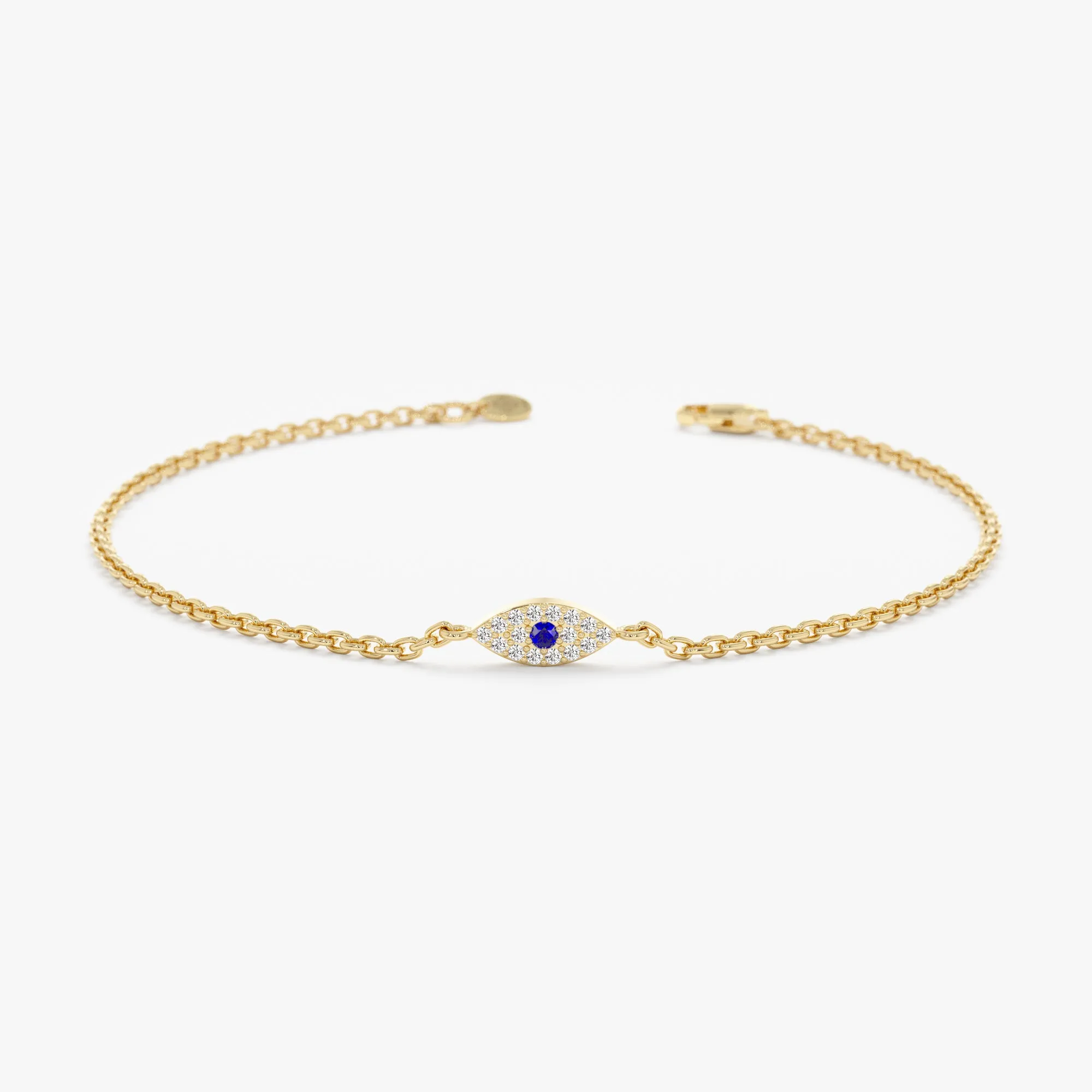 Single Sapphire Diamond Eye Bracelet, Missandei SARAHELISE