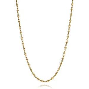 Single Stone 18K Yellow Gold Mini Rosary Chain Necklace Croghans