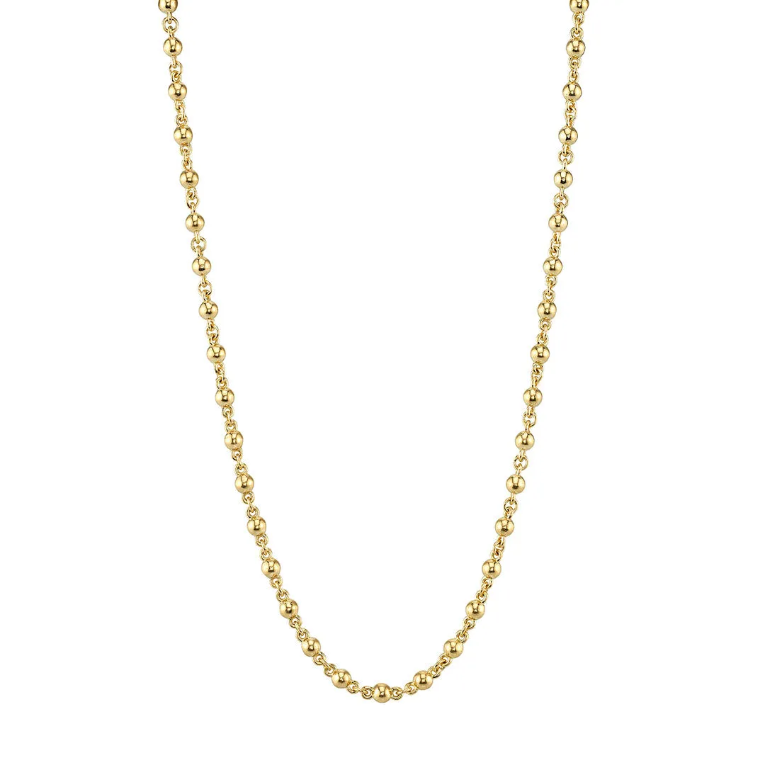 Single Stone 18K Yellow Gold Rosary Chain Necklace Croghans