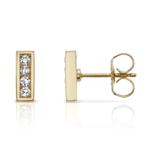 Single Stone Diamond Pav Monet Stud Earrings Croghans