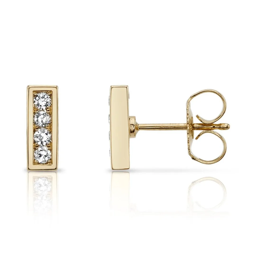 Single Stone Diamond Pav Monet Stud Earrings Croghans